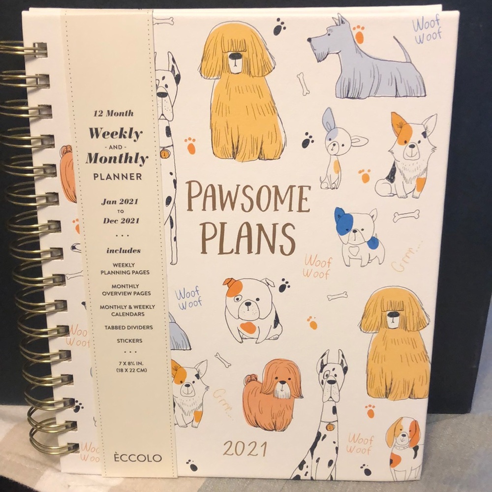 Eccolo Dog 12 Month Weekly/Monthly Planner 2021